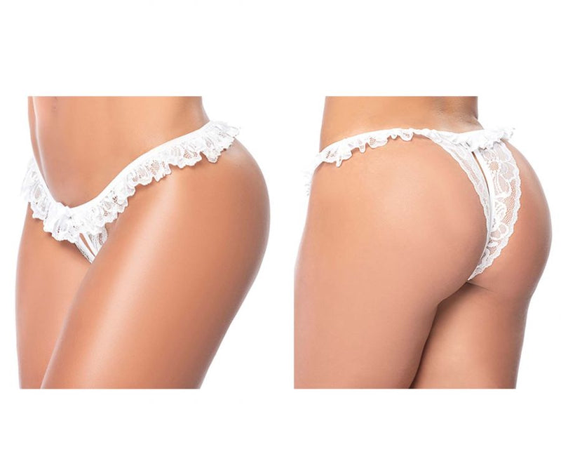 Mapale 119 Lace Peek-A-Boo Panty Color White