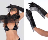 Mapale 136 Satin Fringe Opera Gloves Color Black