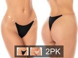 Mapale 137 Invisible Strap No Show Thong 2-Pack Set in Black-Nude Color Black-Nude