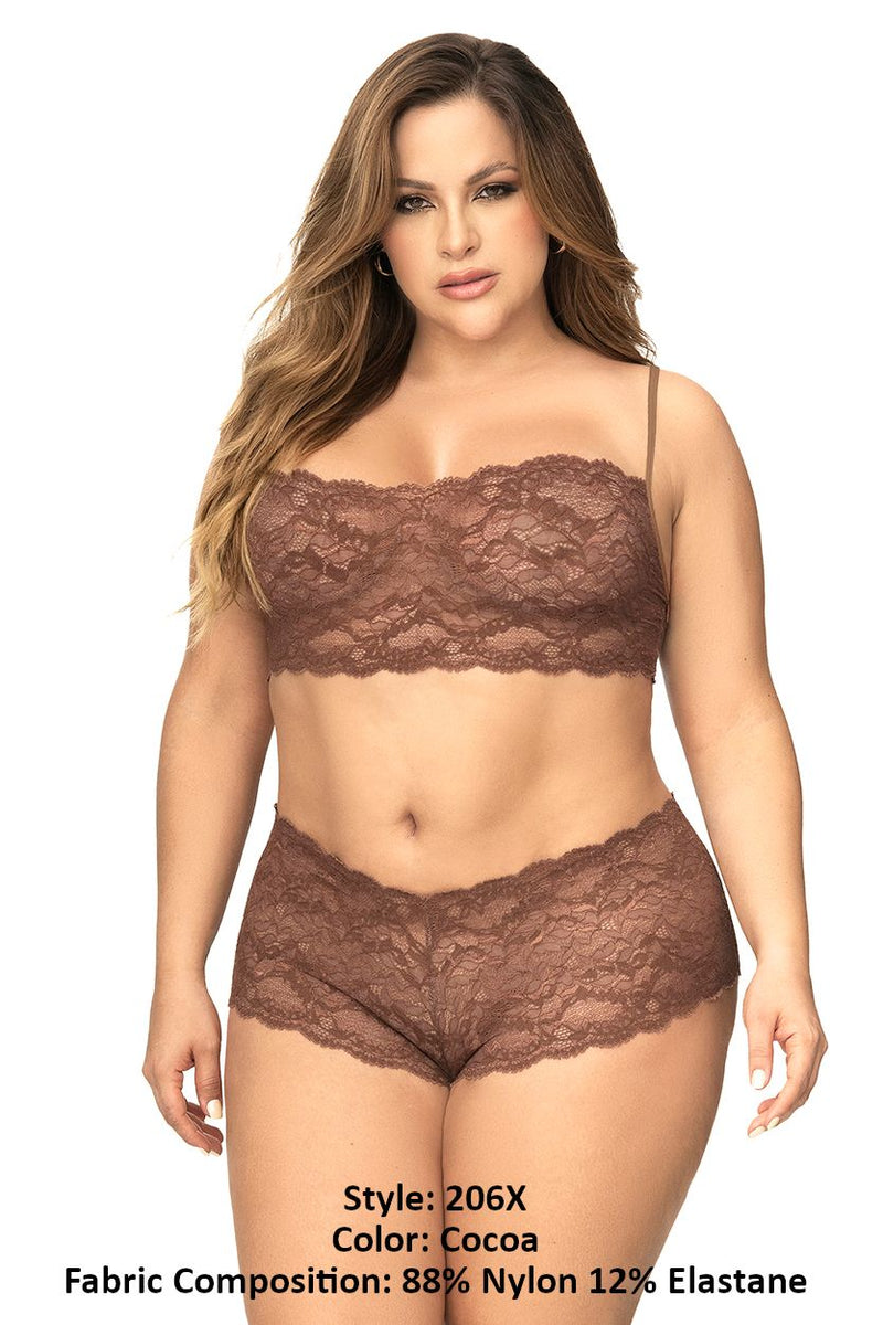 Mapale 206X Panty and Top Lace Set Color Cocoa