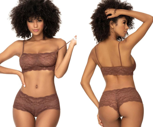 Mapale 206 Panty and Top Lace Set Color Cocoa