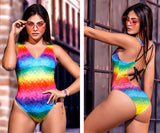 Mapale 2692 Bodysuit Color Pixel Rainbow Print