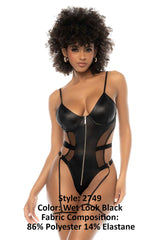 Mapale 2749 Elin Bodysuit Color Wet Look Black