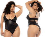 Mapale 2752X Bibi Bodysuit Plus Color Wet Look Black