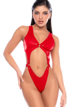 Mapale 2830 Seductive Liquid Red Cutout Bodysuit Color Liquid Red