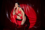 Mapale 2830 Seductive Liquid Red Cutout Bodysuit Color Liquid Red