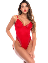 Mapale 2831 Liquid Red Sensual High-Cut Bodysuit Color Liquid Red