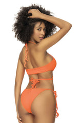 Mapale 67058 Ribbed Two Piece Swimsuit Color Bright Orange