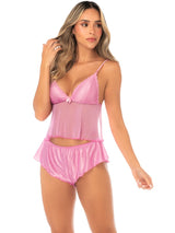 Mapale 75002 Lingerie Flirty and Charming Two-Piece Pajama Set Color Blush Pink