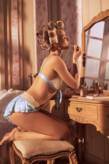 Mapale 75004 Lingerie Charming Two-Piece Pajama Set Color Pearl Sky Blue