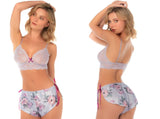 Mapale 75008 Lingerie Alluring Two-Piece Pajama Set Color Silver Bloom