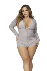 Mapale 7510X Long Sleeve Sleep Romper Color Gray