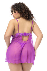 Mapale 7614X Babydoll with matching Panty Color Azalea