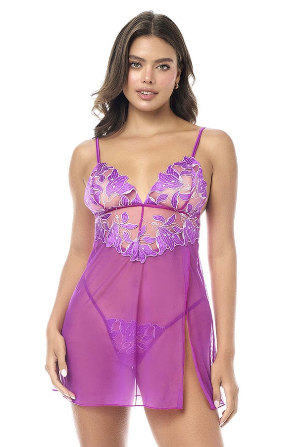 Mapale 7614 Babydoll with matching Panty Color Azalea