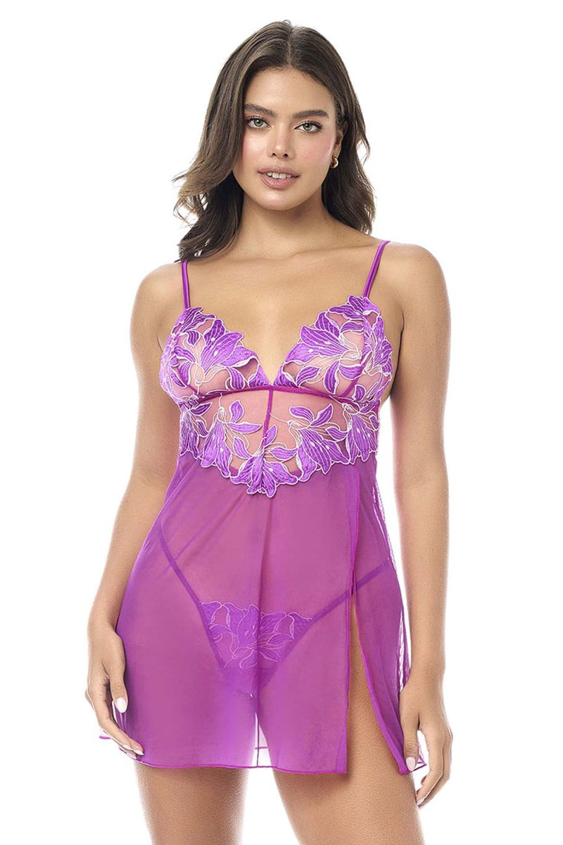 Mapale 7614 Babydoll with matching Panty Color Azalea