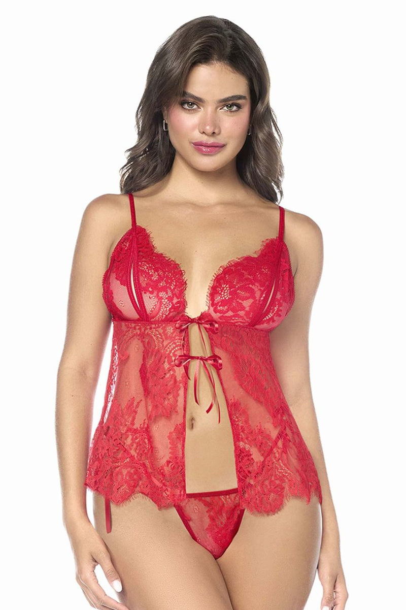 Mapale 7621 Babydoll with matching Panty Color Red