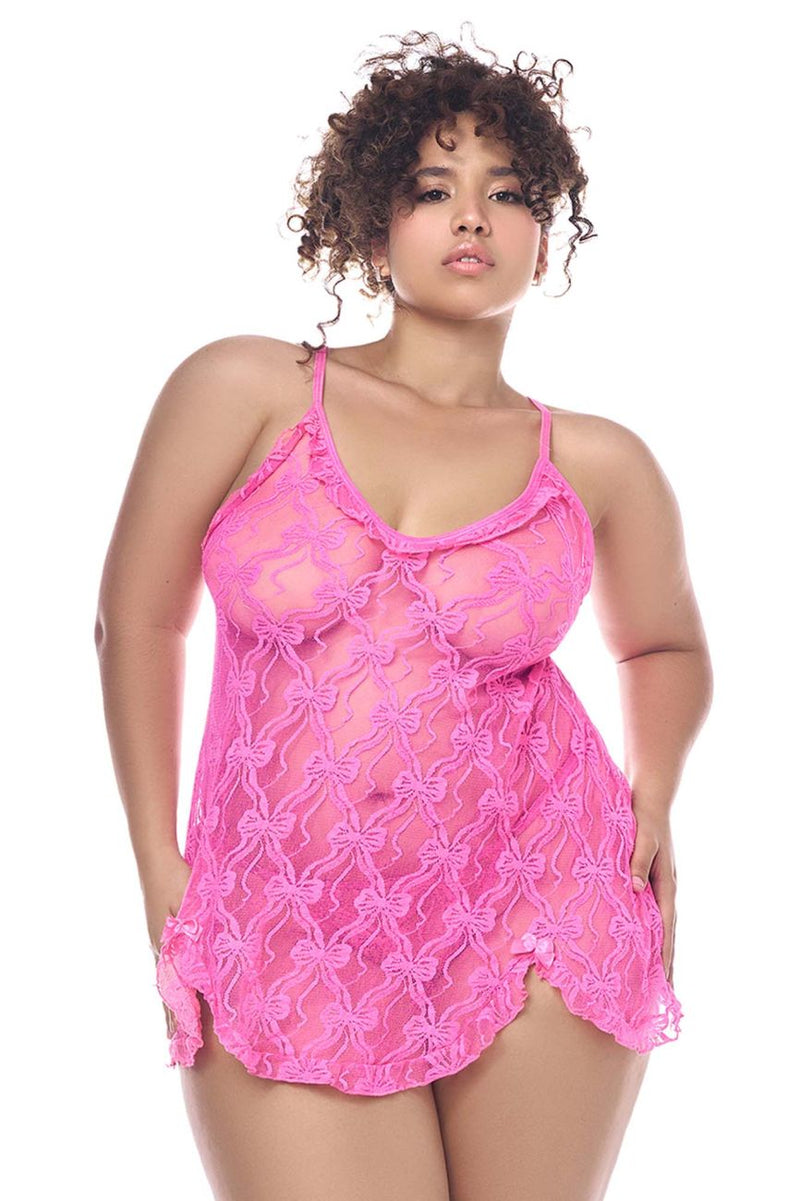 Mapale 7623X Babydoll with matching Panty Color Pink