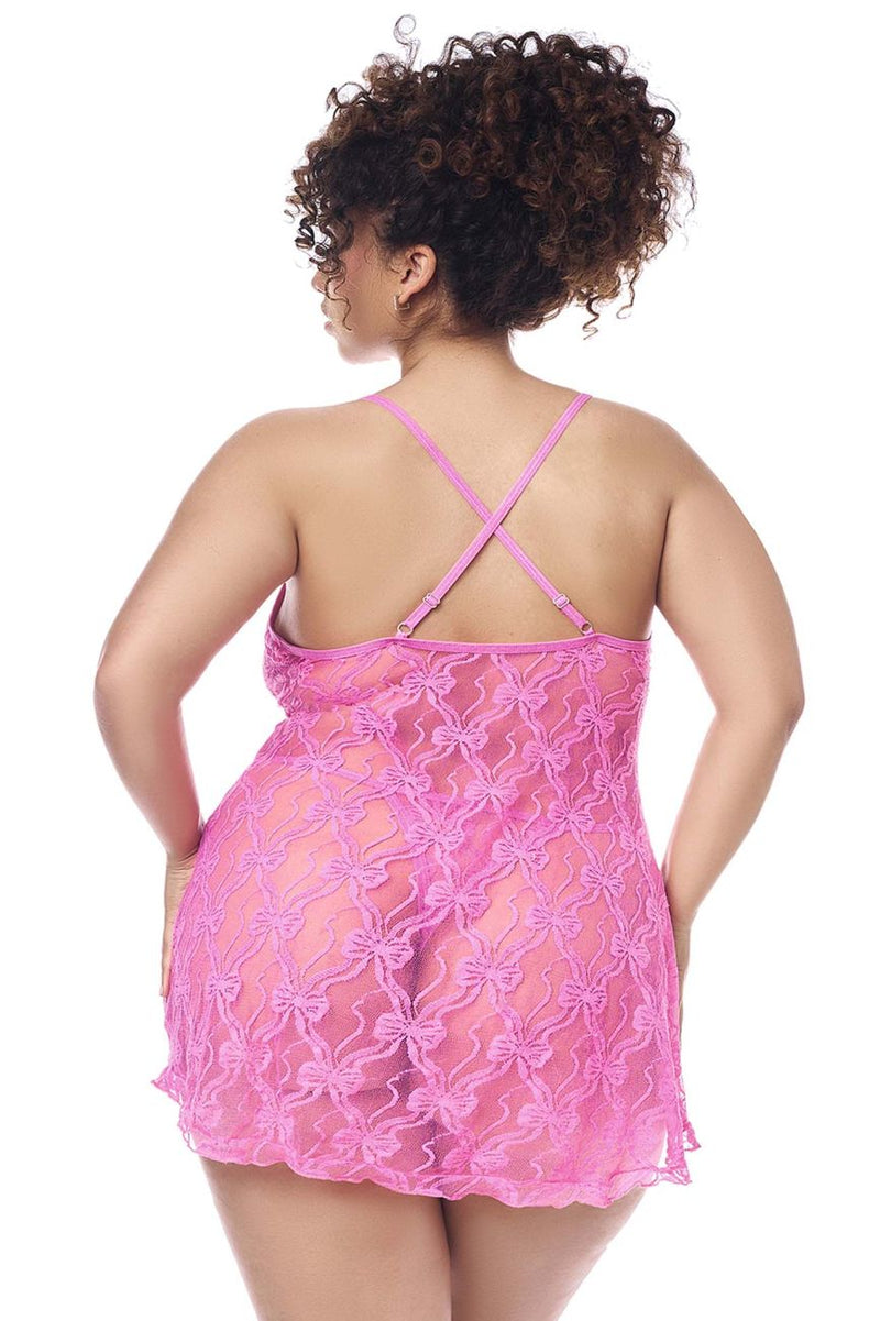 Mapale 7623X Babydoll with matching Panty Color Pink