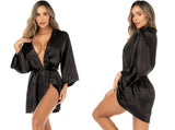 Mapale 7641 Elegant Satin Robe Color Black