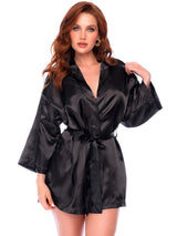 Mapale 7641 Elegant Satin Robe Color Black