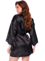 Mapale 7641 Elegant Satin Robe Color Black