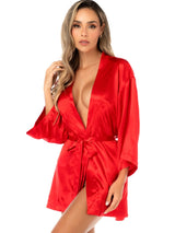 Mapale 7641 Elegant Satin Robe Color Red