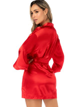 Mapale 7641 Elegant Satin Robe Color Red