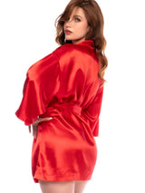 Mapale 7641 Elegant Satin Robe Color Red