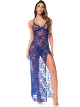Mapale 7643 Royal Blue Long Gown - Exotic Lingerie Color Royal Blue