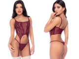 Mapale 80033 Two Piece Exotic Lingerie Set in Burgundy Color Burgundy
