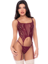 Mapale 80033 Two Piece Exotic Lingerie Set in Burgundy Color Burgundy