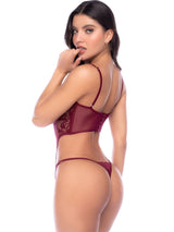 Mapale 80033 Two Piece Exotic Lingerie Set in Burgundy Color Burgundy