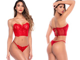 Mapale 80034 Elegant Lace Two Piece Set Color Red