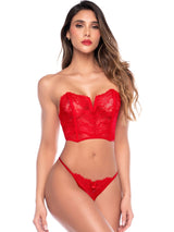 Mapale 80034 Elegant Lace Two Piece Set Color Red