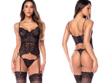 Mapale 80035 Two Piece Exotic Lingerie Set in Black Color Black