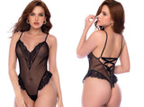 Mapale 80036 Alluring Sheer Mesh Teddy Color Black