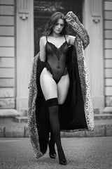 Mapale 80036 Alluring Sheer Mesh Teddy Color Black