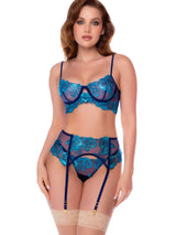 Mapale 80041 Three Piece Lingerie Set in Midnight Blue Color Midnight Blue
