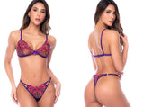 Mapale 80043 Two Piece Exotic Lingerie Set in Orchid Obscura Color Orchind Obscura