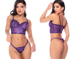 Mapale 80045 Two Piece Violet Exotic Lingerie Set Color Violet