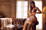 Mapale 80047 Three Piece Exotic Lingerie Set in Raspberry Pink Color Raspberry Pink