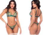 Mapale 80049 Two Piece Exotic Lingerie Set in Aurora Green Color Aurora Green