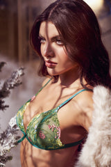 Mapale 80049 Two Piece Exotic Lingerie Set in Aurora Green Color Aurora Green