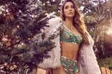 Mapale 80050 Three Piece Exotic Lingerie Set in Aurora Green Color Aurora Green