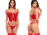 Mapale 80052 Alluring Scarlet Red Two Piece Exotic Lingerie Set Color Scarlet Red