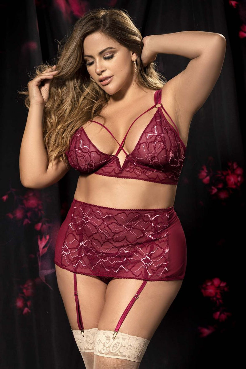 Mapale 8649X Three Piece Set Color Burgundy