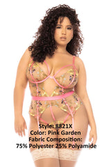 Mapale 8821X Sydney Bodysuit Plus Color Pink Garden