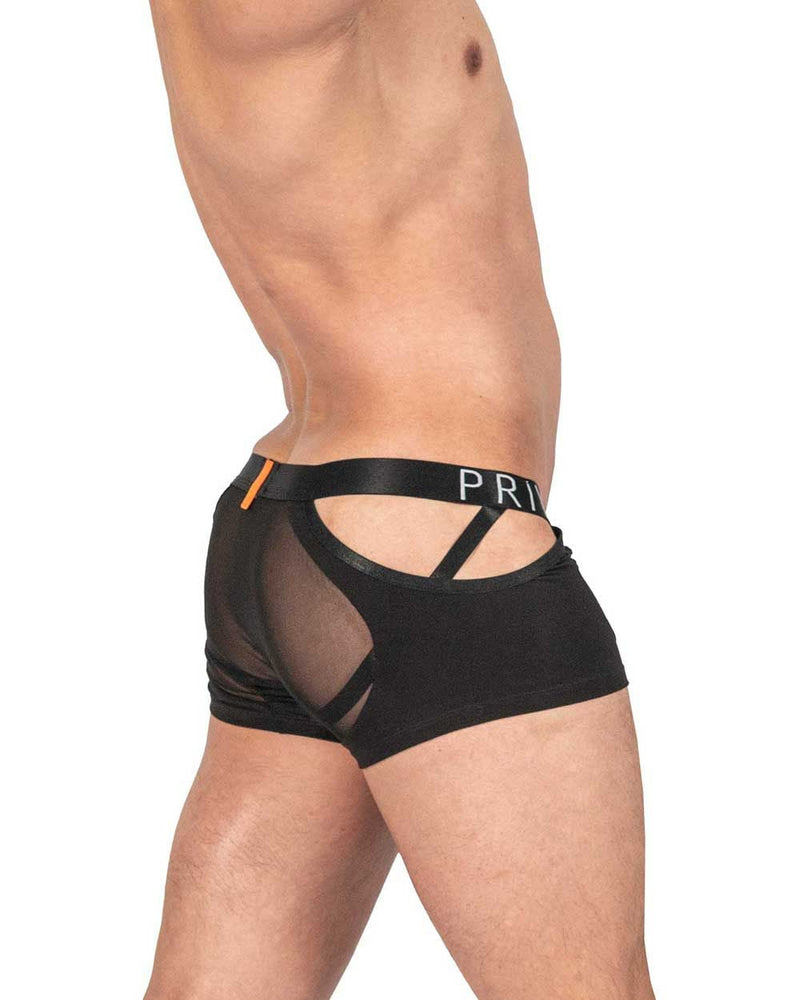 Private Structure LCUT4420 Alpha Low Waist Mesh Back Jockstrap Trunks Color Black