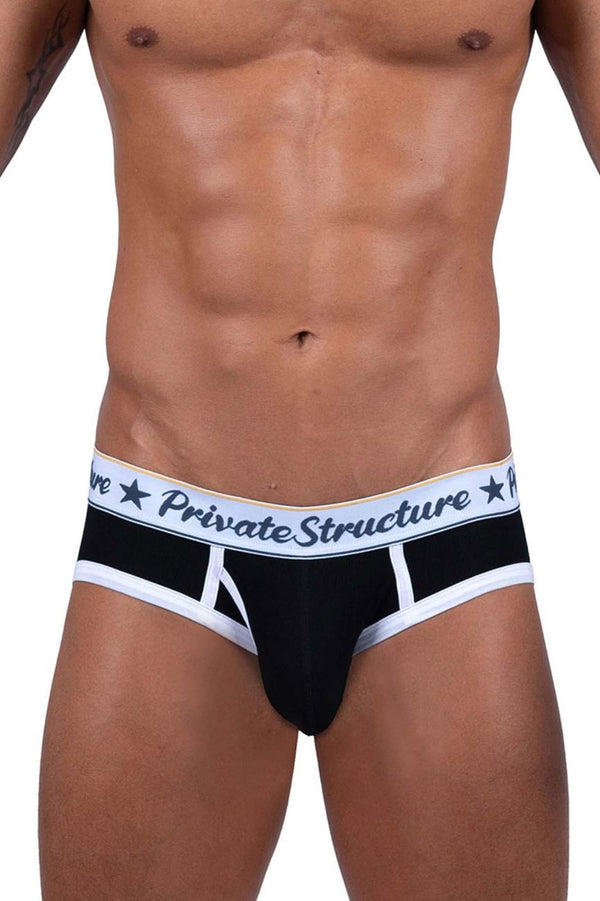 Private Structure SCUS4529 Classic Mid Waist Mini Briefs Color Black