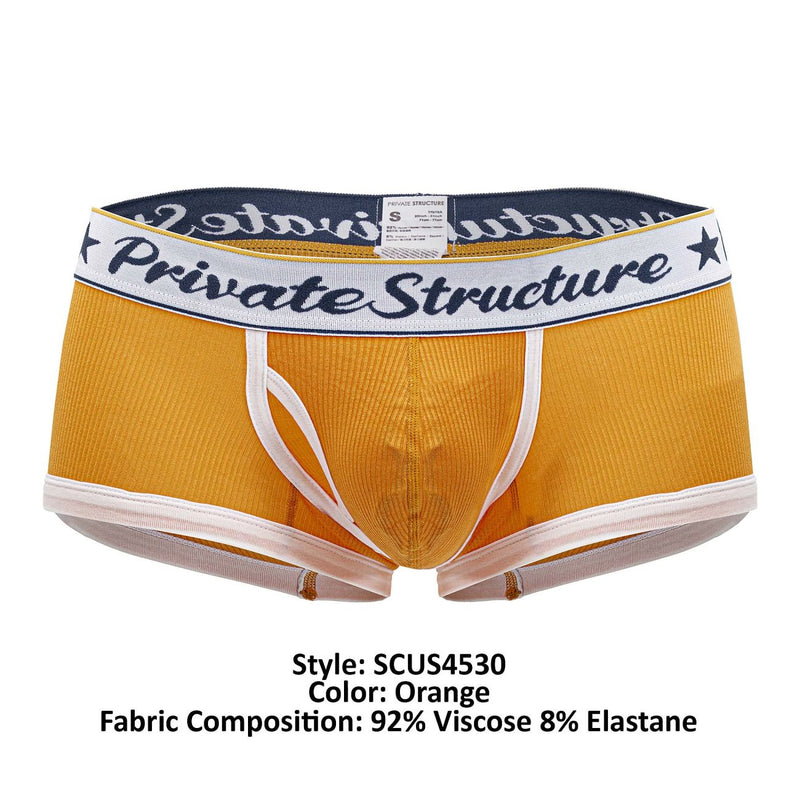 Private Structure SCUS4530 Classic Mid Waist Trunks Color Orange